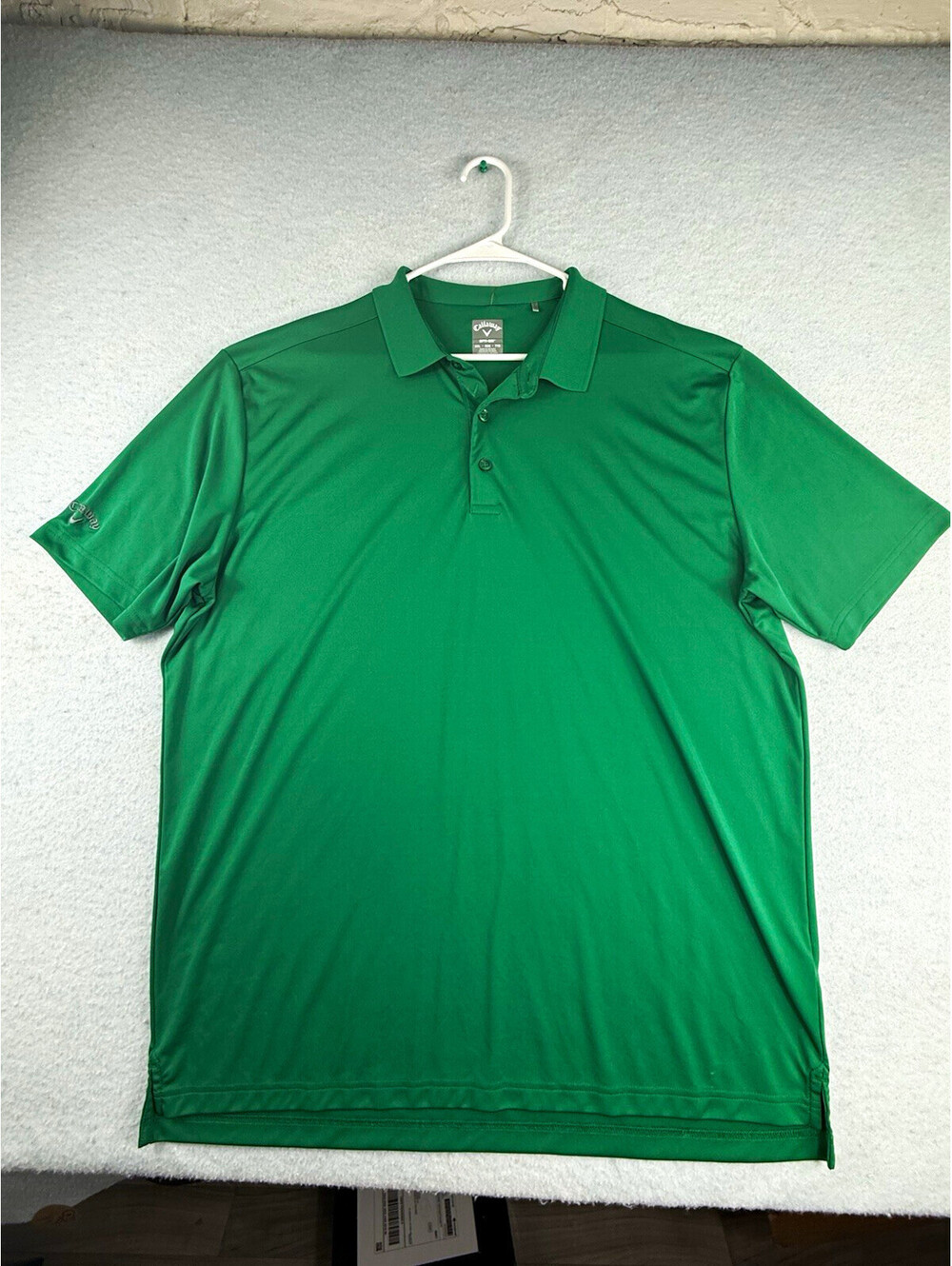 Callaway Opti-Dri Men's Green Solid Polo Shirt XXL Short Sleeve Moisture Wicking